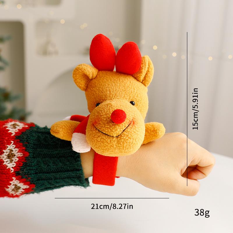 Festive Plush Christmas Doll Slap Bracelet – Cute Holiday Party Decoration Slap Bracelet
