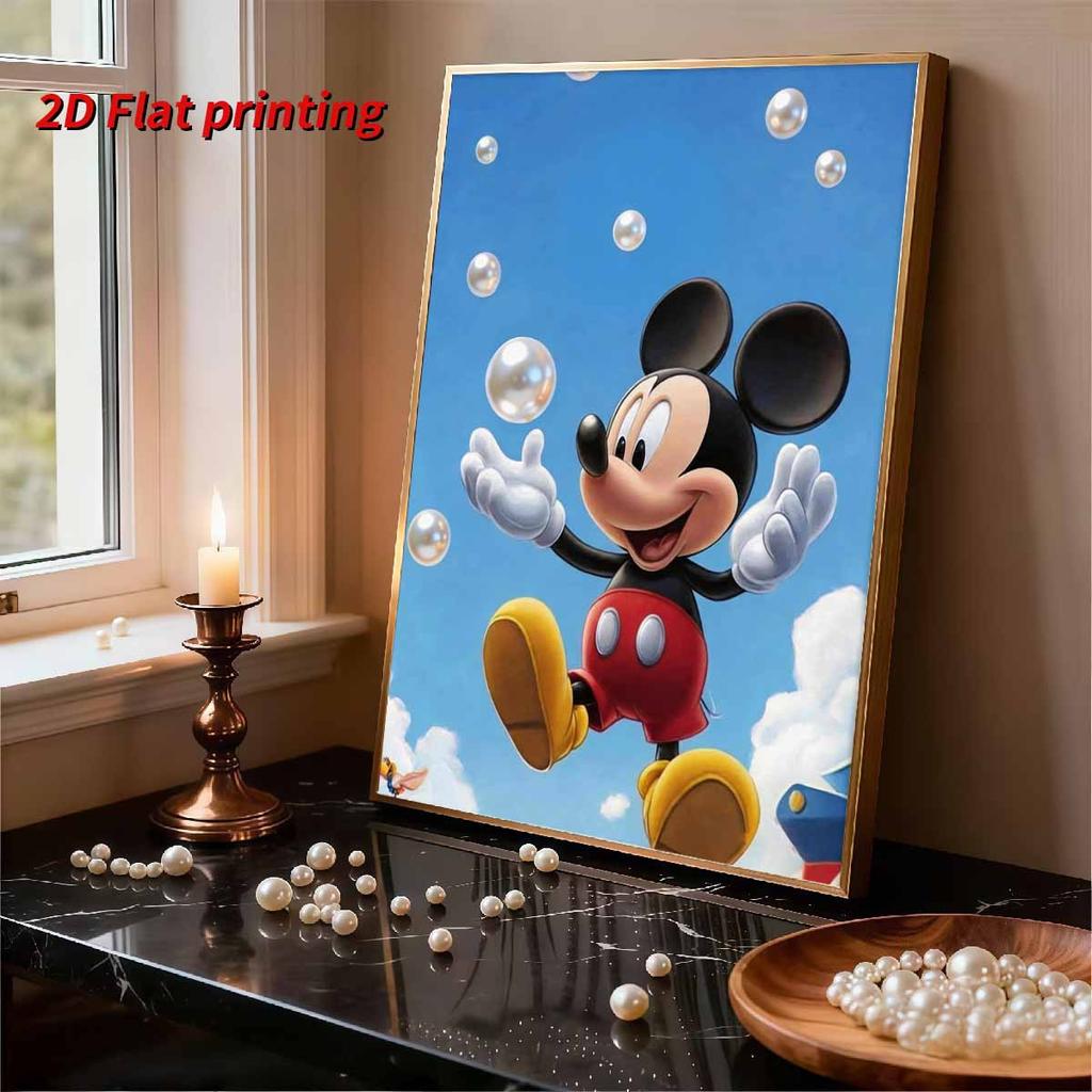 The Iconic Character of Disney Mickey Mouse in A Pearl Jigsaw Puzzle A Handmade Decorative Gift Suitable for Home Use