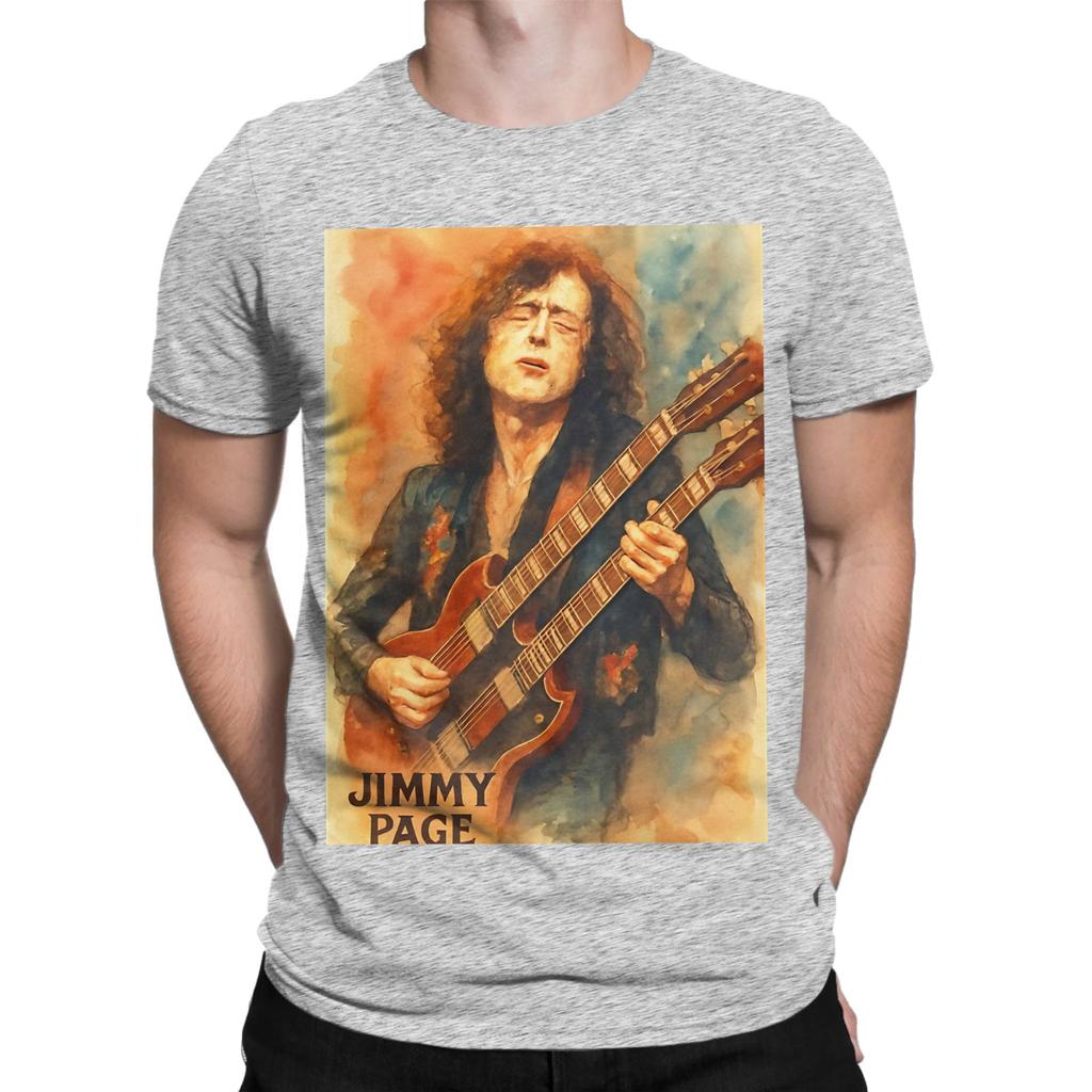 Jimmy Page painting Funny Graphic 100 Cotton TShirt Jimmy Page Tops Tees For Unisex