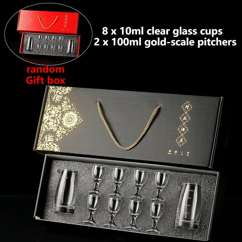 Crystal Glass Wine Splitter Set Short Cup Set Liquor Glass Wine Dispenser Vodka Brandy Chinese Wine Glasses Cup Gift for Man  50ml