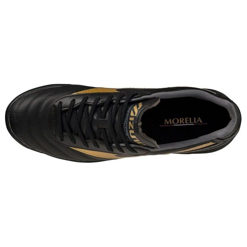 Mizuno Pro 2 Pro Round Toe Lace-Up TF (Rubber Studs) Slip-Resistant Durable Soccer Shoes Men Soccer Shoes Black Gold P1GD231450