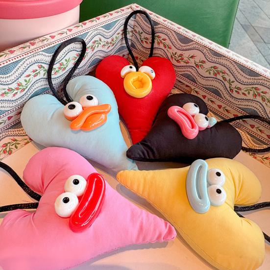 Large Mouth Cartoon Doll Keychain With Lanyard Bag Hanging Decoration