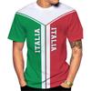 Italy Flag Graphic Men's T-shirts 3D Print Italian National Emblem T-shirts Streetwear Oversized Short Sleeve Tops