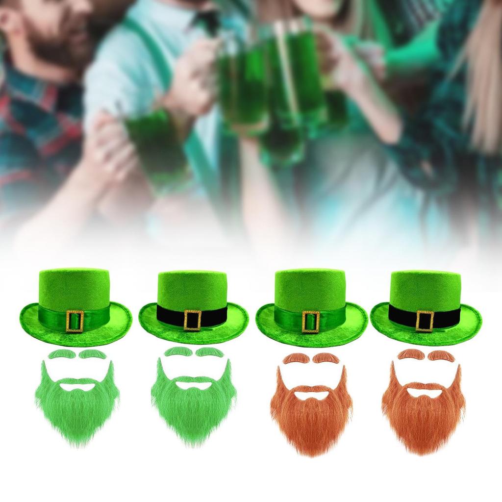 ST. Patrick's Day Hat Creative Top Hat ST Patrick's Day Hat with Beard for Party