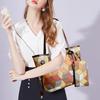 Contrasting color plaid splicing shoulder handbag