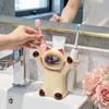 Cartoon Animal Cat Toothbrush Holder Anti-Slip Base Toothpaste Storage Shelf  Bathroom Organizer
