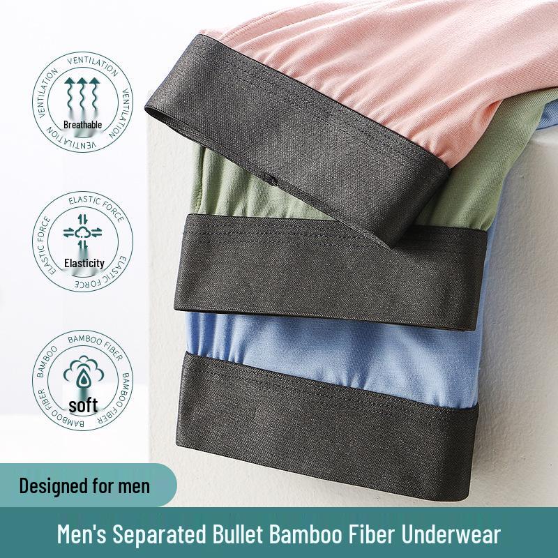 Men's Bamboo Fiber Bullet-Style Pouch Boxer Briefs