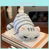 Cute Gray Cat Plush Pencil Case With Cartoon Design For Kids And Students