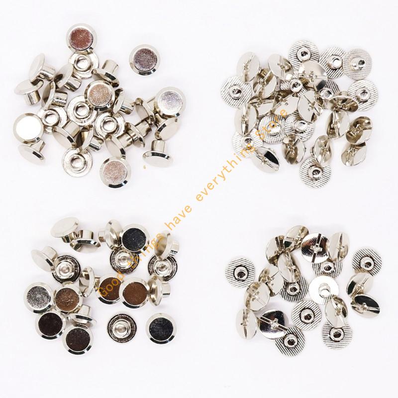 50Pcs Leather Rivets Studs Set Heavy Duty Iron Metal Screws Rivets for Handmade Bag Clothing Repair Sewing Craft Project 55KF