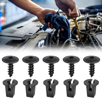 Mudguard Clips 10 Set/20 Set Universal Auto Repair Screws Car Mudguard Bolts For Garage Vehicle Inspector Mechanic Shop Repair