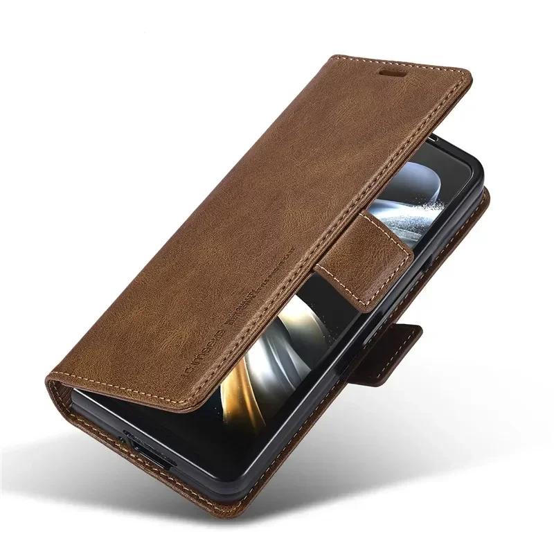 Luxury Magnetic Wallet PU Leather Case For Samsung Galaxy Z Fold 3 4 5 6 7 Card Solt Holder Pocket Cover For Galaxy Z Fold7 6 5