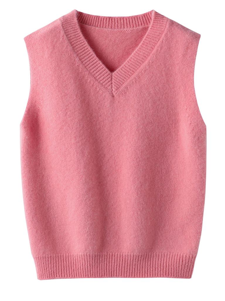 New Kids' 100% Wool V-Neck Sleeveless Sweater