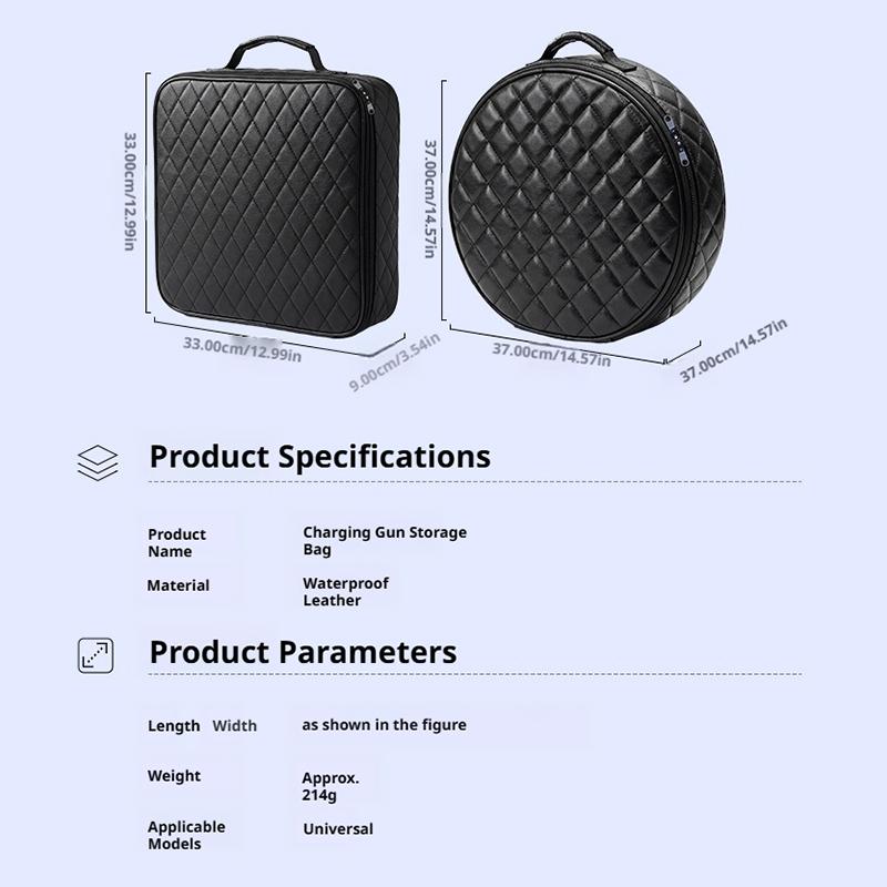 SEAMETAL Bolsa de Almacenamiento para Coche Estuche Organizador de Cuero Caja de Almacenamiento Recargable para Pistola Accesorios de Coche