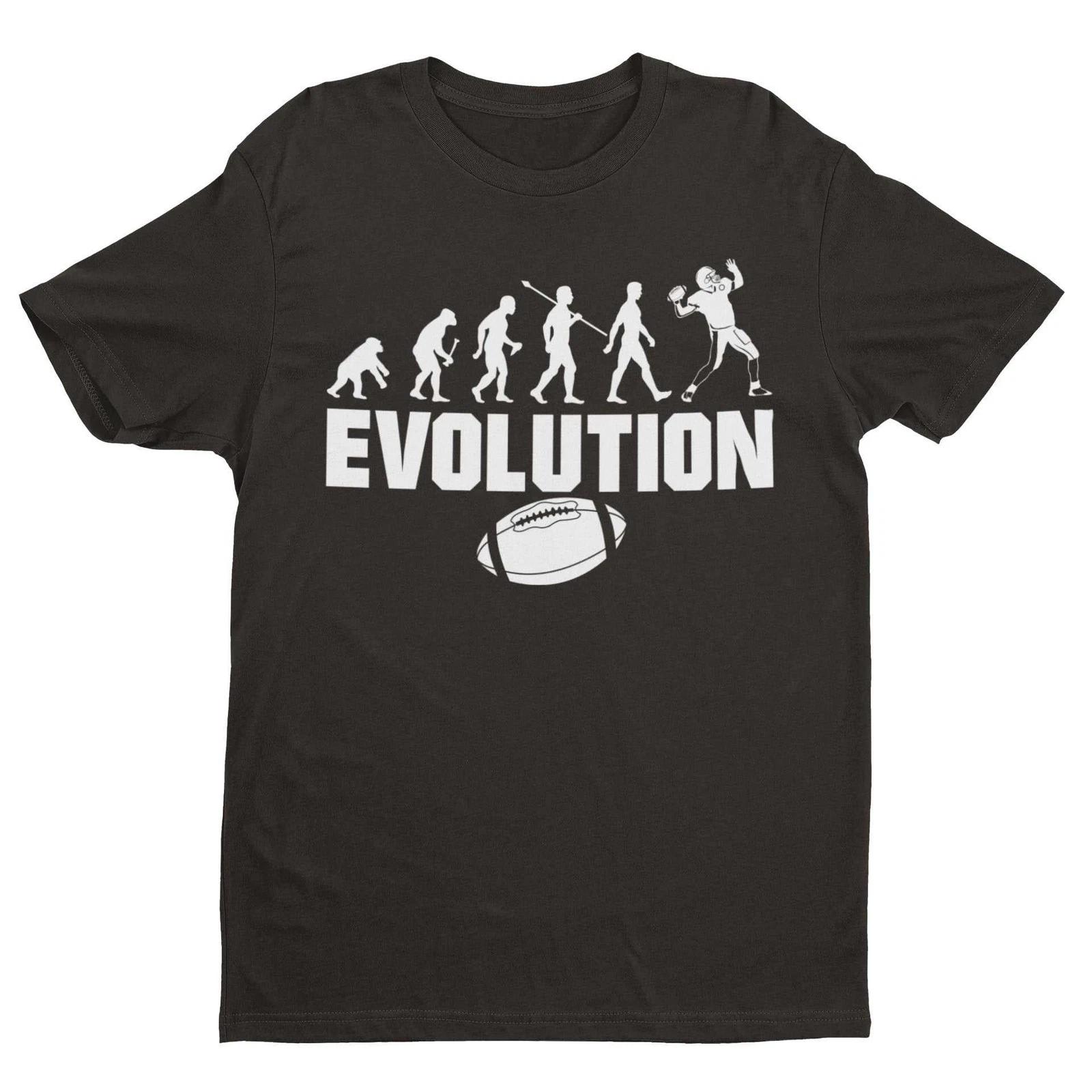 EVOLUTION OF AMERICAN FOOTBALL Funny T Shirt Gridiron Fan Touchdown Gift Idea M