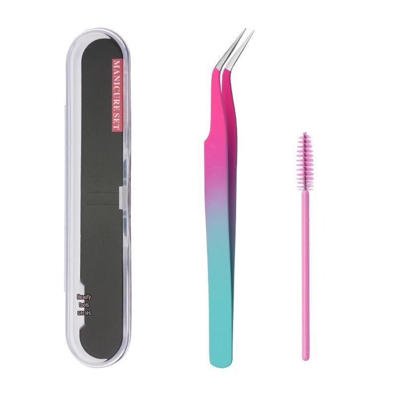 Nerezová ocel Zahnutá špička Pinzeta na prodlužování řas - Vysokohustotní Páv Motýl Kvetoucí Klip