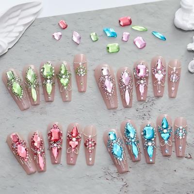 1 Box Sparkling Nail Rhinestones Create Stunning 3D Nail Art with Shiny Faux Crystal Charms for DIY Nail Designs