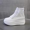 Sneakers Alte da Donna Stivali in Rete Stivali in Rete Cava da Donna Stivaletti Estivi Altezza Suola Spessa 8 cm Scarpe da Donna con Rialzo