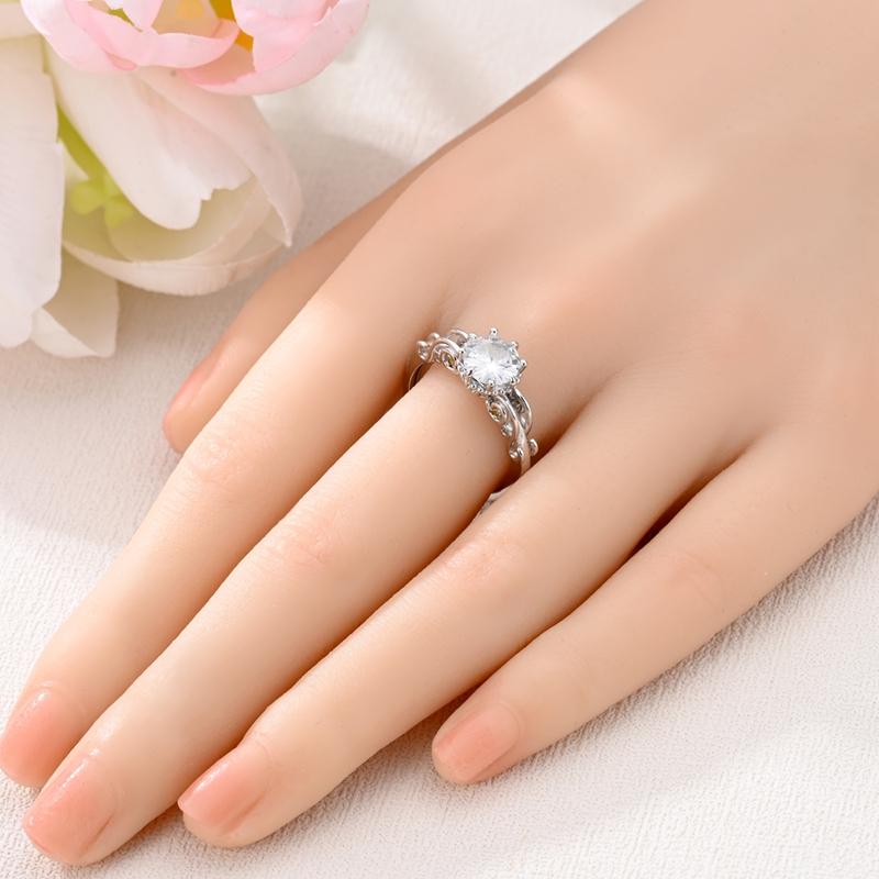 Rings For Women 925 Silver Heart Shaped Cross Crown Rings Sparkling Colorful Zircon Wedding Engagement Jewelry Gifts