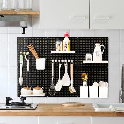 Pegboard-Wandorganisationsregal DIY Pegboard-Zubehör Hängeregal Kein Stanzen Kunststoff-Lagerregal Brett Hängehaken