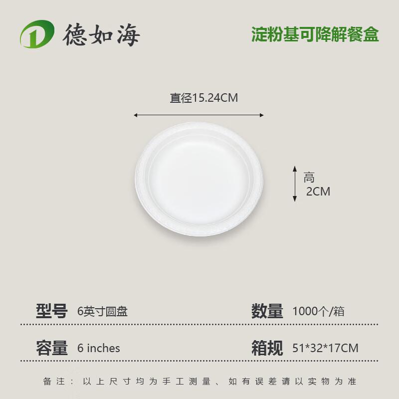 

Deruhai 6-inch Thickened Biodegradable Disposable Round Plates