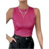 Women Fashion Sequins Slim Fit Sleeveless Cropped Casual Tank Top