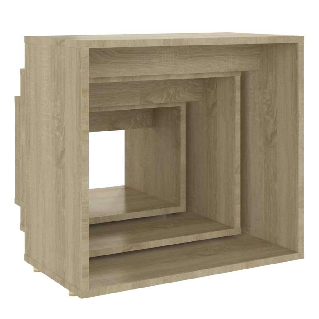 Vidaxl Nesting Tables, 3 Pcs, Sonoma Oak