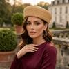 Brimless Beret Hat Raffia Flat Top Hat New Artist Hat  Women