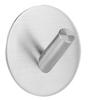 Adhesive Hook No Punching Round Stainless Steel Sticky Shower Hook for Bathroom Kitchen Brushed Silver Oblique Hook