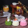 4pcs Artificial Chocolate Cake Model Ornament Simulation Cake Simulated Dessert Photo Props for Home Kitchen Party Decoration