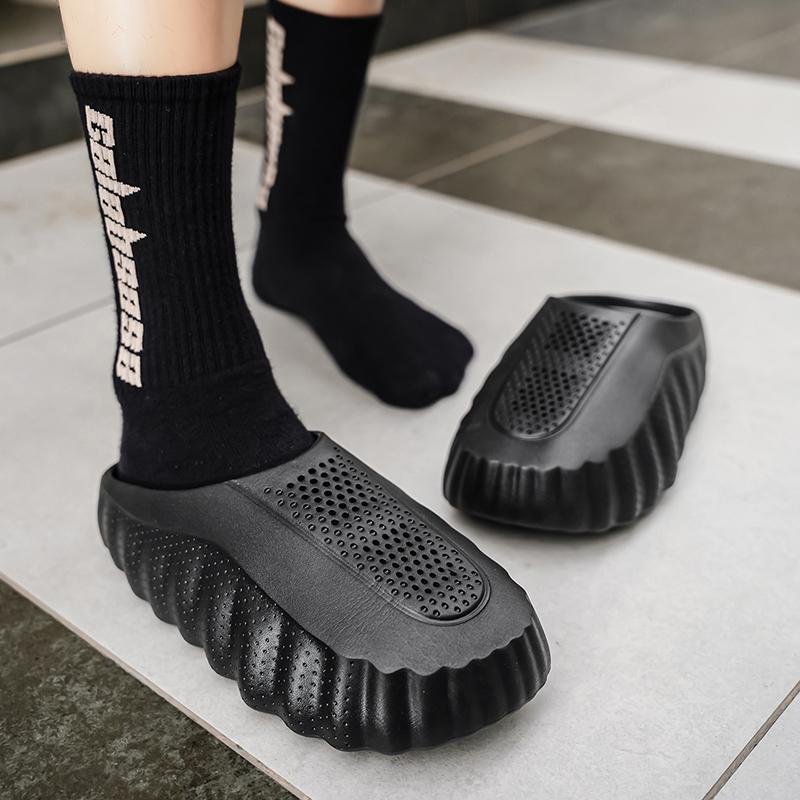 New Men Slippers Outdoor N Slip Beach Sandals Breathable Home Half Slippers Lightweight Women Couple House Casual Shoes