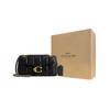 Coach Tabby 20 Striped Quilted Magnetic Closure Logo Flap Leather Pillow Bag Crossbody Shoulder Bag Small Women Bags Black CP149-B4BK