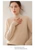 Women's Stylish Cashmere Sweater with Half-High Collar and Raglan Sleeves