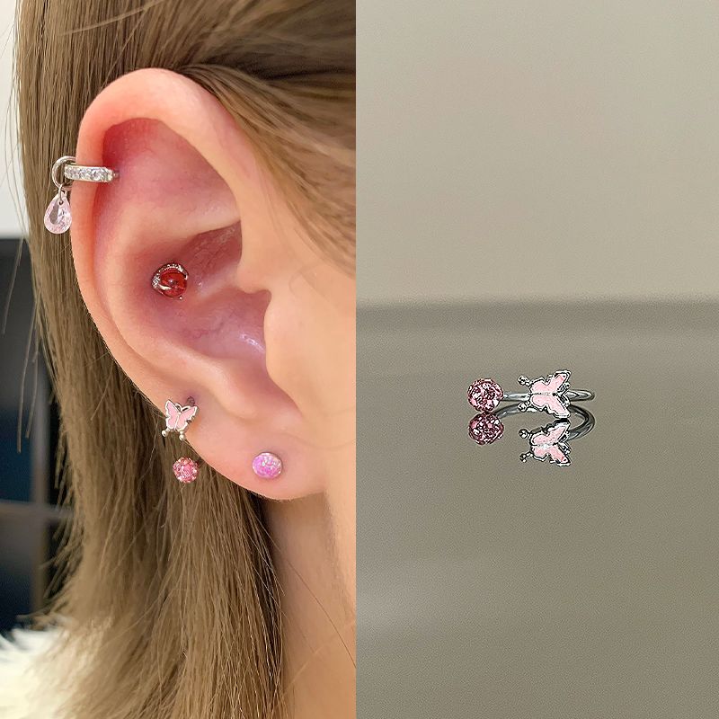 Ear Bone Nail Ear Bone Ring Medical Titanium Steel Ear Studs Ear Hole Titanium Alloy Female Ear Worm Nail Edge Unique Earrings Earrings