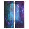 Starry Sky Symphony Galaxy Gauze Curtains For Children's Bedroom Kitchen Screen For Living Room Holiday Decor Voile Curtain