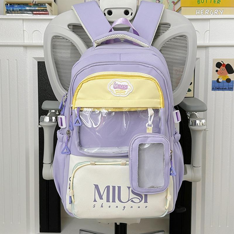 Schoolbag Dopamine Transparent Pain Bag Backpack 1011 New Trendy Large Capacity Niche ins Middle and High School Student School Bag