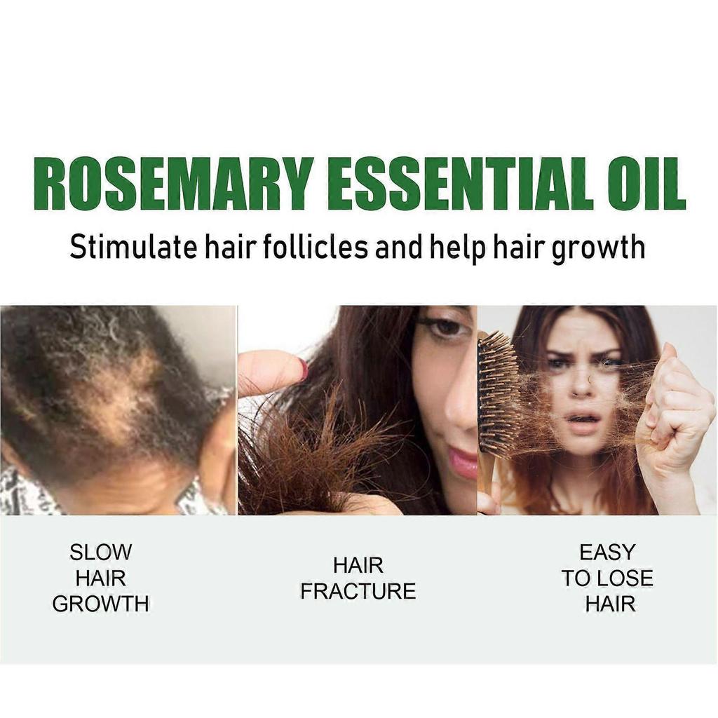 3PC Rosemary Essential Oil Refreshing Nourishing Soft Hair Thick Hair Care Scalp