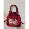 Ethnic style handmade embroidered bag wedding candy handbag middle-aged and elderly shopping mobile phone change bag mini handbag