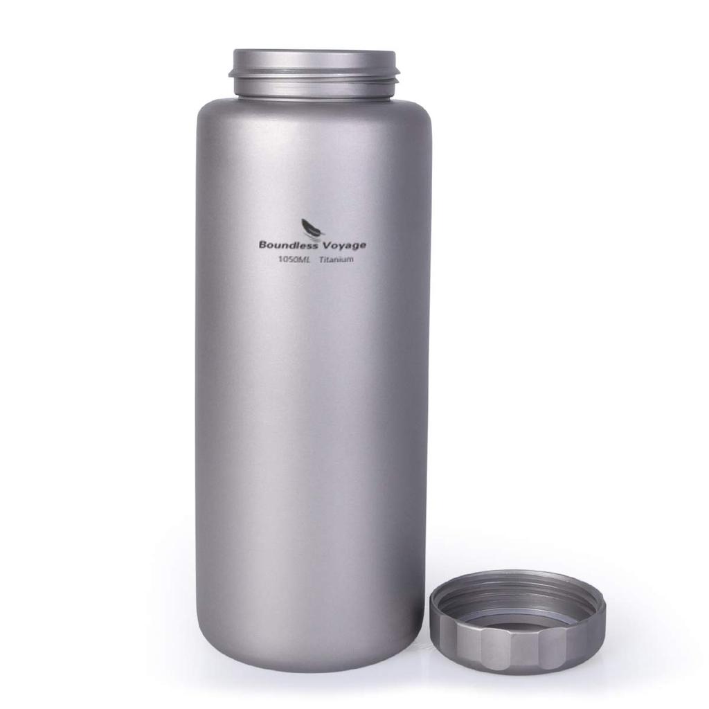 Boundless Voyage 1050ml Pure Titanium Wide Large Direct Outdoor Sports Water Leak Strap Pouch Included Bottle, Mouth, Capacity, Drinking, Climbing,