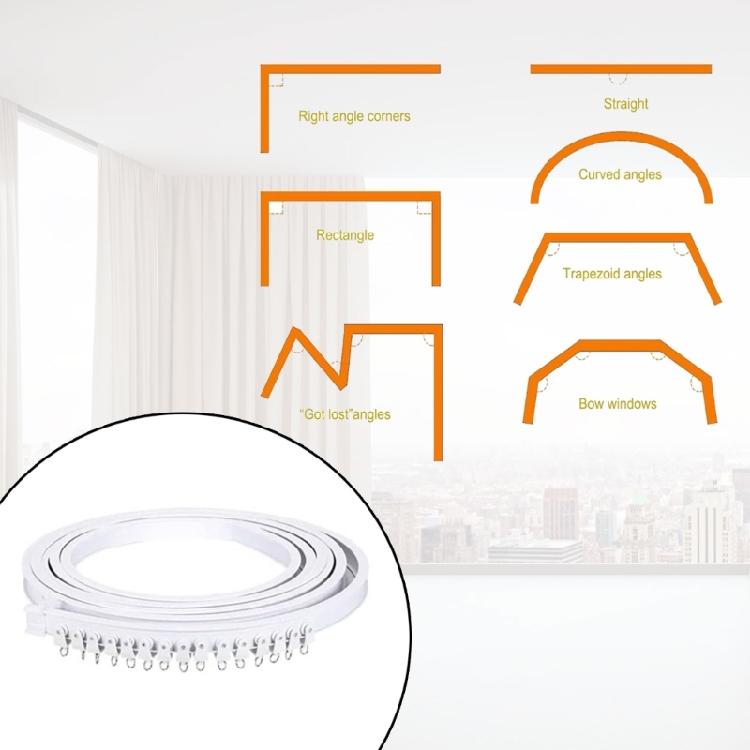 Customizable Ceiling Curtain Track Kits 3Meter White Rails with All Accessories Set for Functional Window Treatments