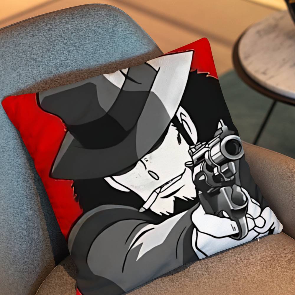 Gothic Dark Lupin Pillow Case Square Double-Sided Printing Short Plush Sofa Cushion Cover Bedroom Bedside Pillow