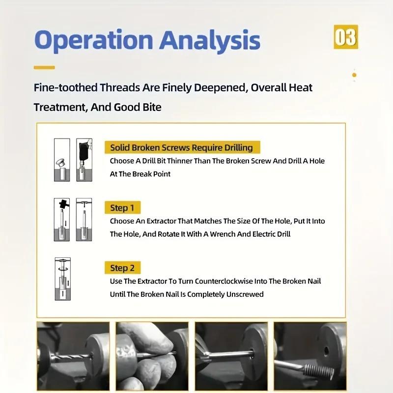 5/6pcs Screw Extractor Metal Drill Bit Set Damaged Screws Remover Extractor Woodworking Tools Broken Bolt Water Pipe Extractor