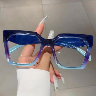 Novos Óculos de Armação Quadrada Oversize para Mulheres Estilo de Moda Trendy Armação Colorida Lentes