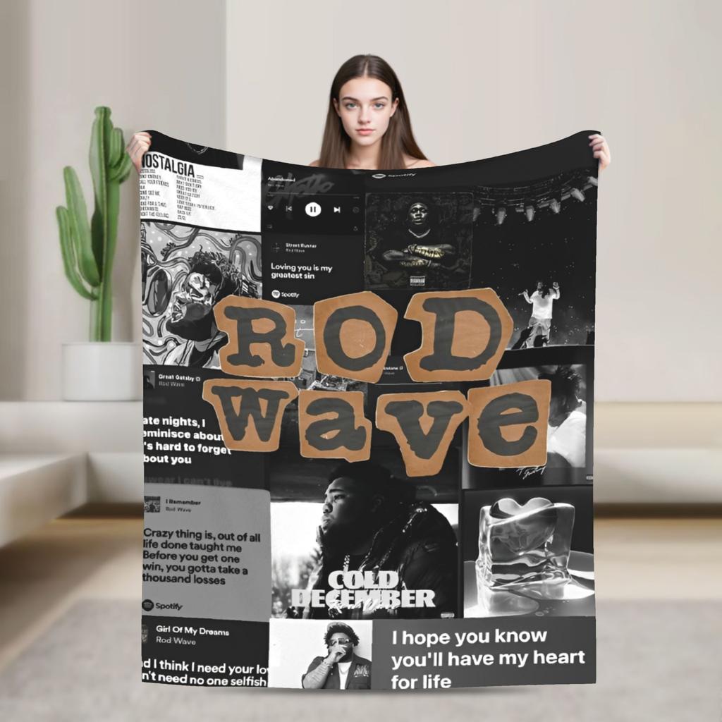 Rapper rod wave  Blanket  Decorative Flannel Bedding Throws For Bedroom Warm Custom Quality Bedspread Birthday Gift