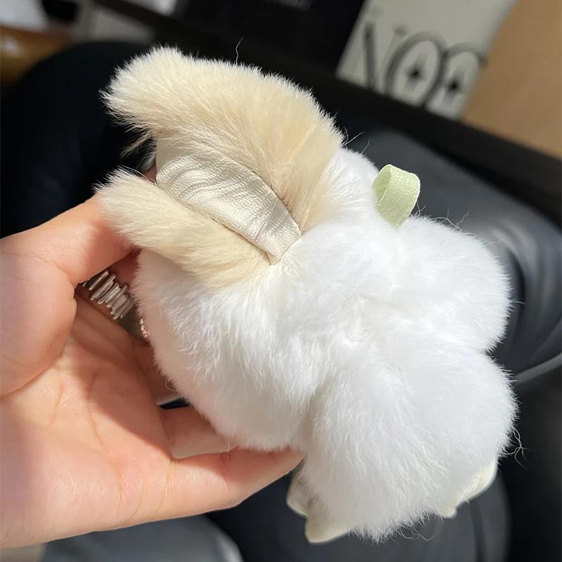 Cute Rabbit Fur Keychain Mini Bunny Pendant Women Bag Car Key Ring Ornaments Girl Plush Toy Gift