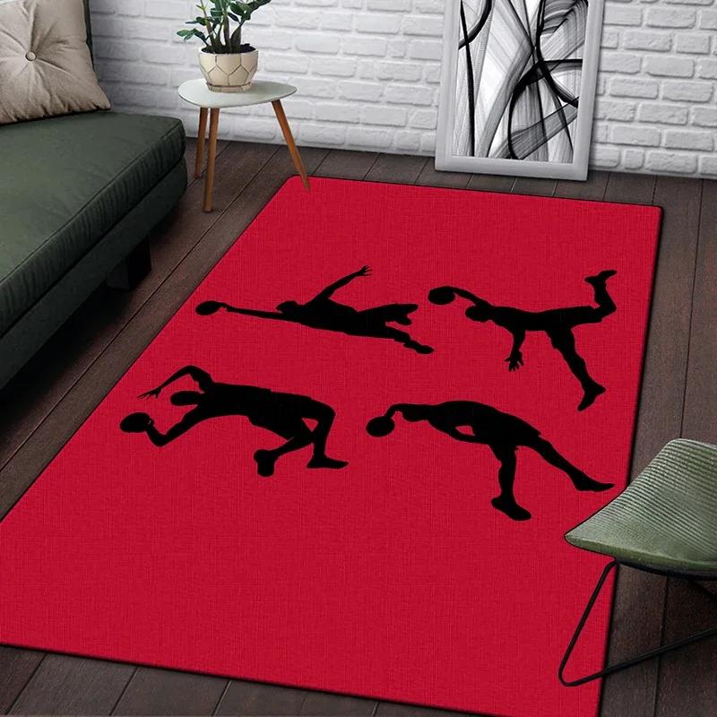 Basketball Printed Carpet Living Room Decor Sofa Table Rug Lounge Mat Kitchen Mats for Floor Anti Slip Chair Cushion Large Rug