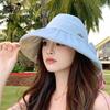 Summer color glue big brim sunscreen hat fashion versatile bucket hat outdoor cycling shade empty top hat children
