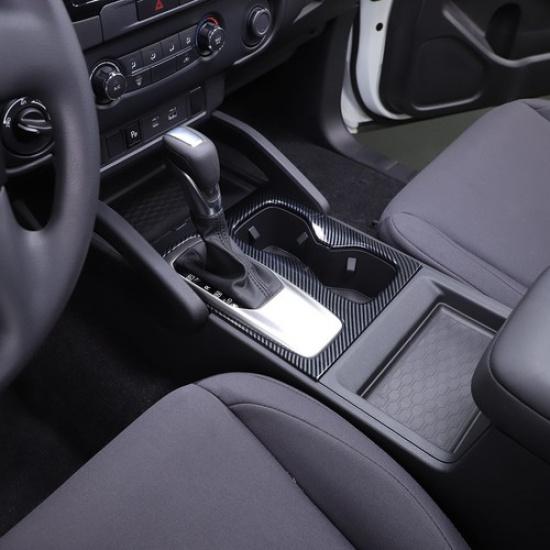 ABS Carbon fiber Center Gear Shift Cup Holder Trim Cover For Nissan Frontier 22+