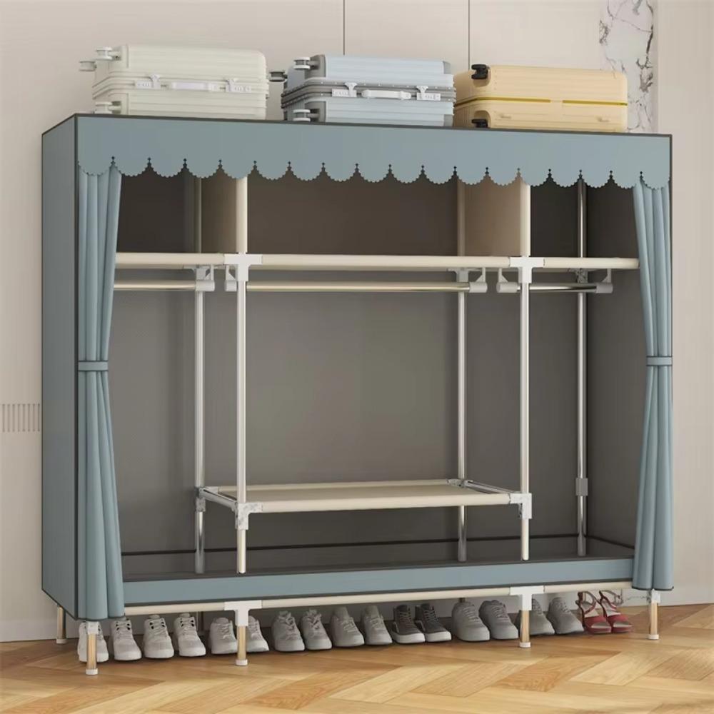 Dustproof Wardrobe Portable Bedroom Clothing Rack Reinforced Storage Cabinet Oxford Cloth Waterproof Cupboard Closet Organizer