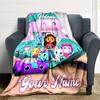 Coperta Personalizzata con Nome Personalità Gabby's Dollhouse Morbida e Calda per Divano, Ufficio, Letto, Viaggio, Pausa Pranzo, Regalo Adatto a Tutte le Stagioni