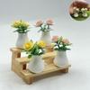 1Pcs Dollhouse Prop Miniature Pography Accessory Mini Rose Plant Potted Flower Model Home Tabletop Decor Craft